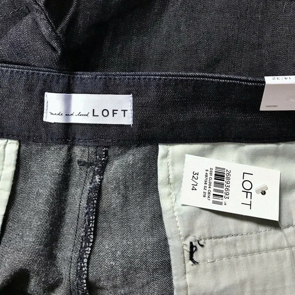 LOFT NWT Dark Wash Shorts Women 14/32 - Picture 7 of 9
